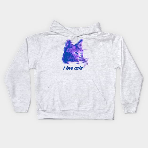 I like cats Kids Hoodie by hcreativeart